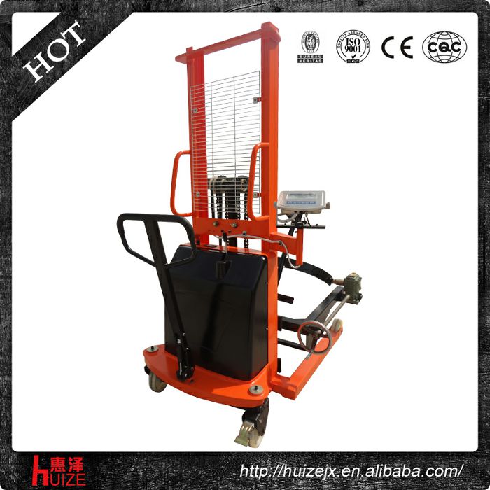 半電動(dòng)稱(chēng)重油桶車(chē)（夾鐵桶，手搖翻轉倒料）
